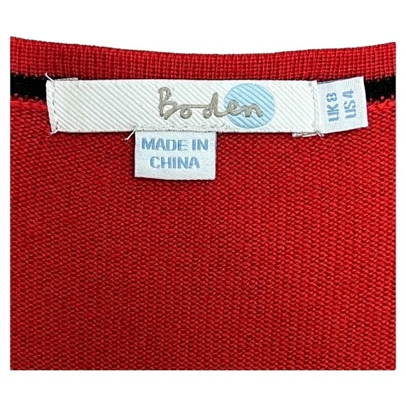 BODEN Red Noelle Knit Wool Long Sleeve Dress - Picture 7 of 11